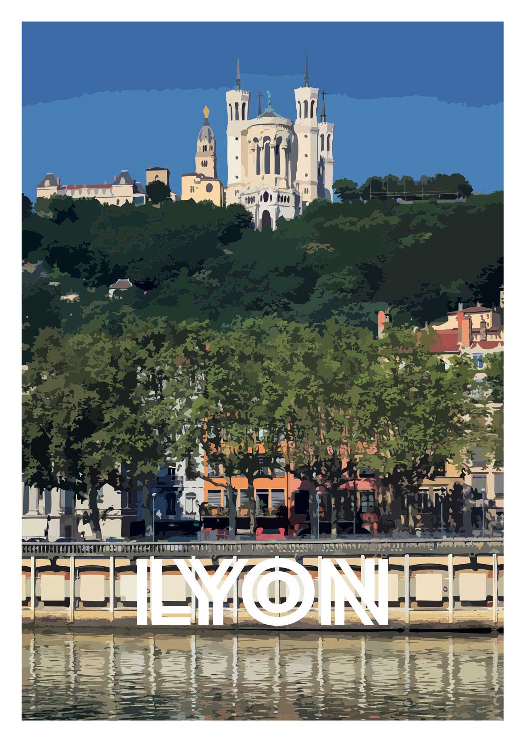 Affiche "Lyon - Basilique de Fourvière » full 2