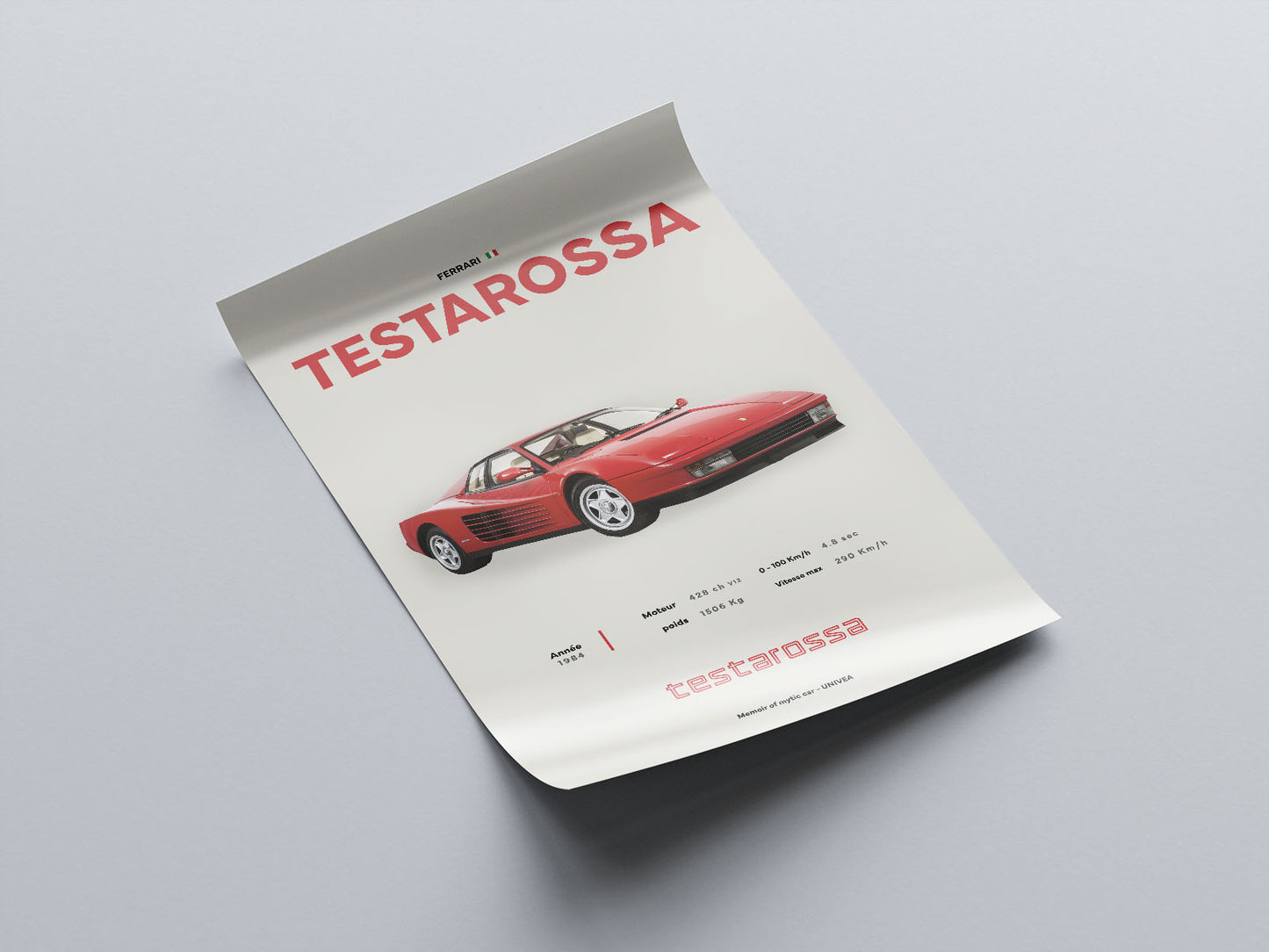 Affiche Ferrari Testarossa - UNIVEA