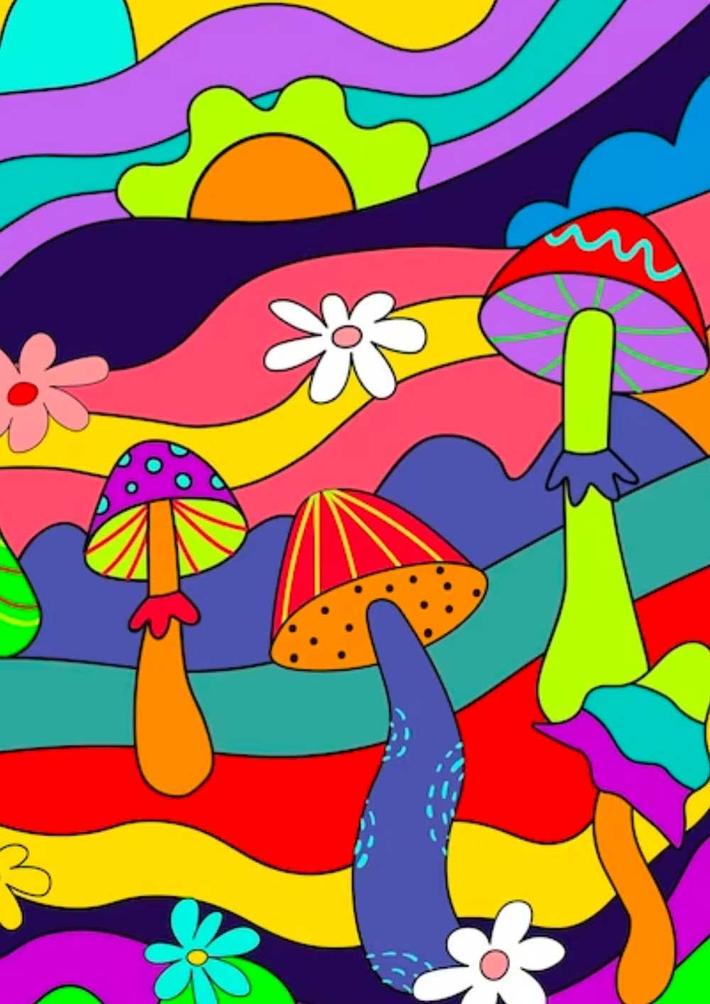 Affiche Champignons Arc-en-ciel Fantaisie - UNIVEA