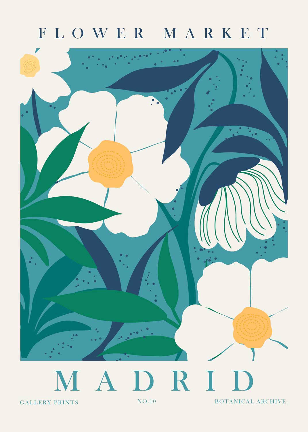 Affiche Madrid Flower Market illustration - UNIVEA