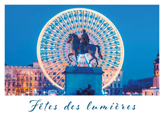 Affiche Fêtes des Lumières Lyon 2024 - Grande roue (Paysage)