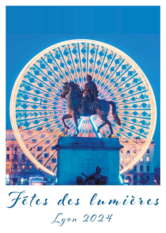 Affiche Fêtes des Lumières Lyon 2024 - Grande roue