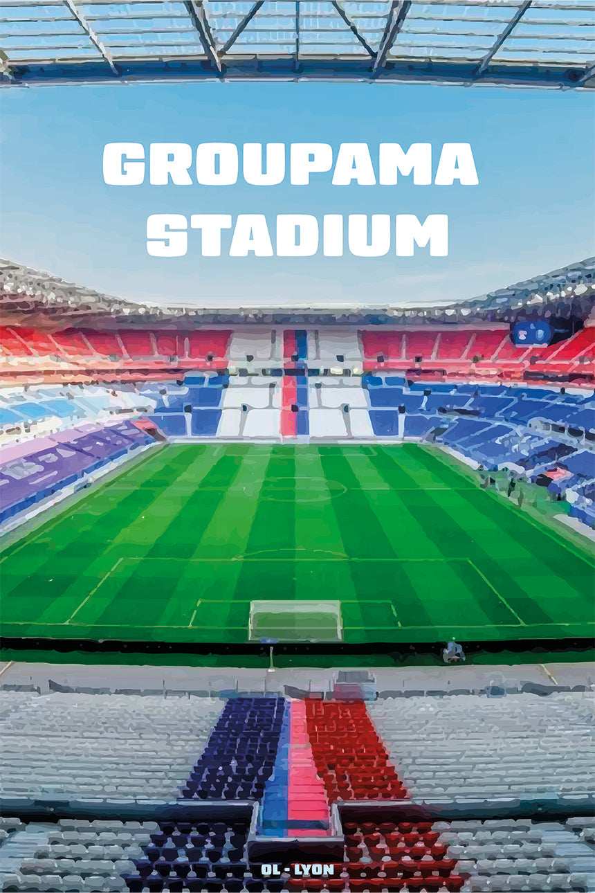 Affiche Groupama Stadium - Vue Panoramique OL