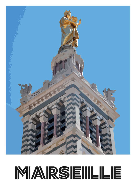 Affiche “Marseille - Notre-Dame de la Garde - Détail” - UNIVEA