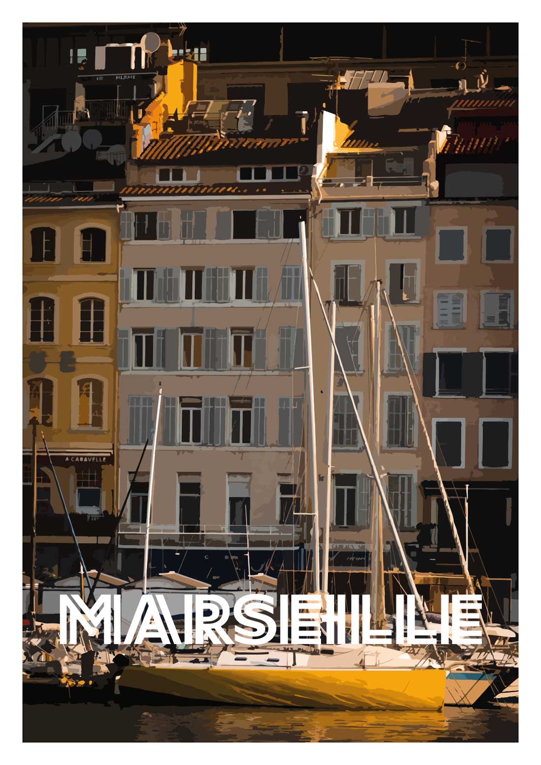Affiche “Marseille - Vieux Port” full - UNIVEA