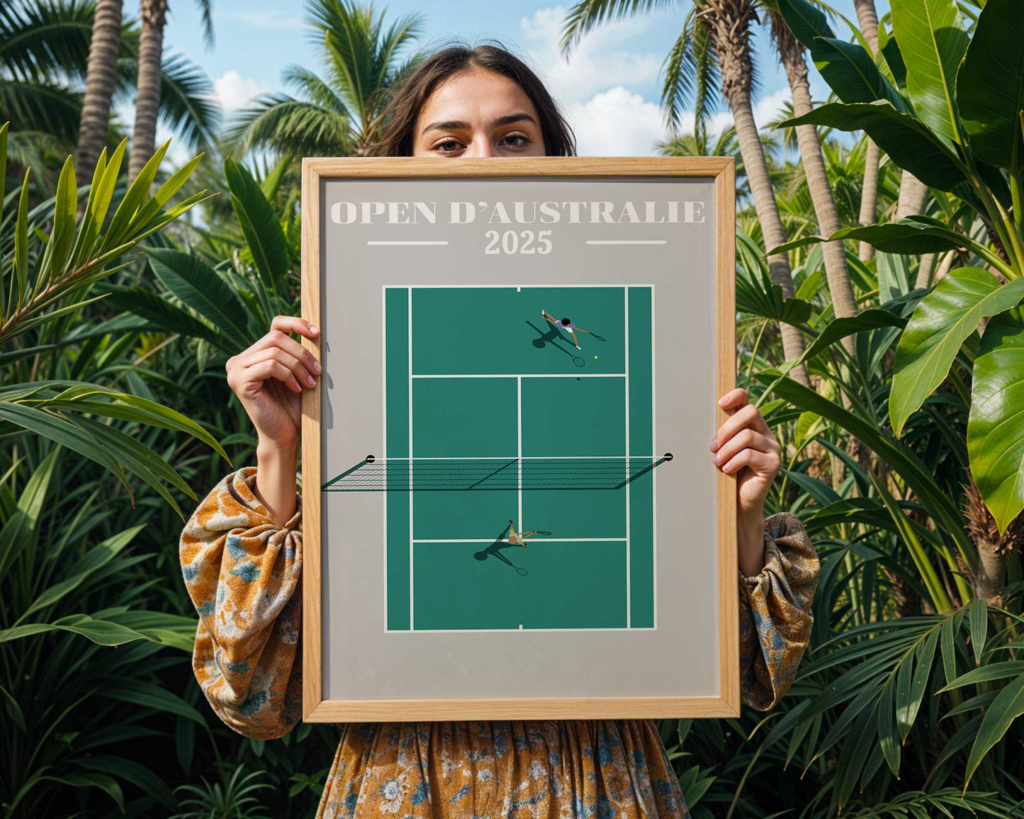 Affiche Open d’Australie 2025 - Match de Tennis Vue Aérienne
