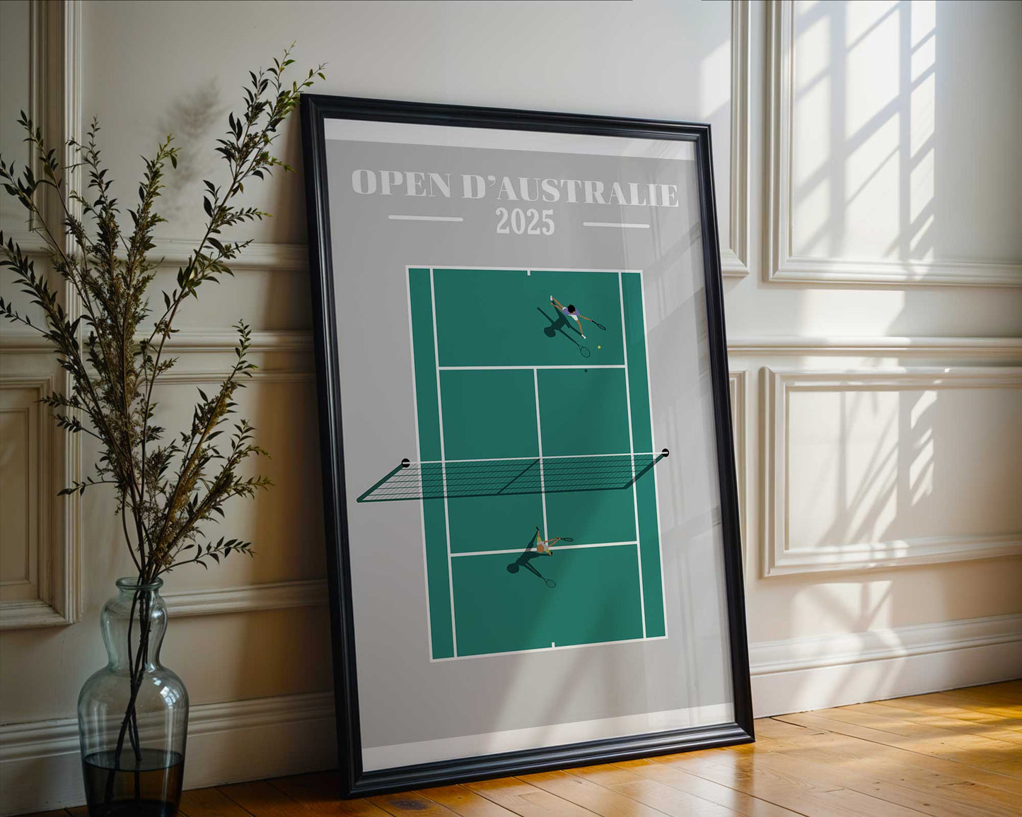 Affiche Open d’Australie 2025 - Match de Tennis Vue Aérienne