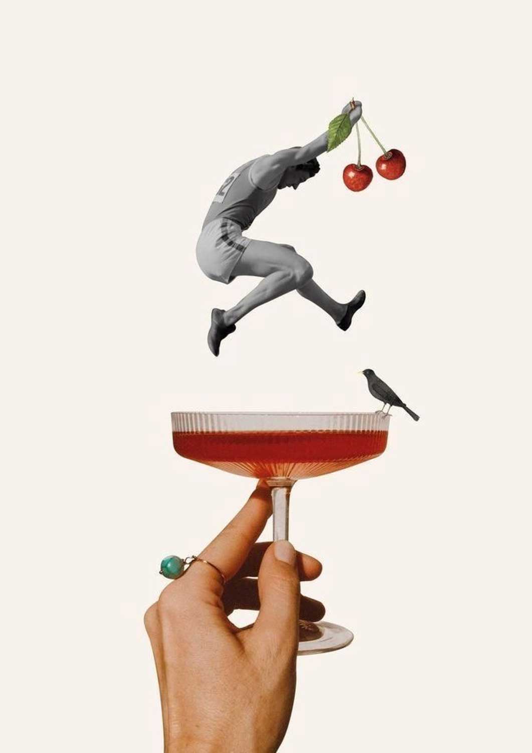 Affiche Saut au-dessus du Verre Illustration - UNIVEA