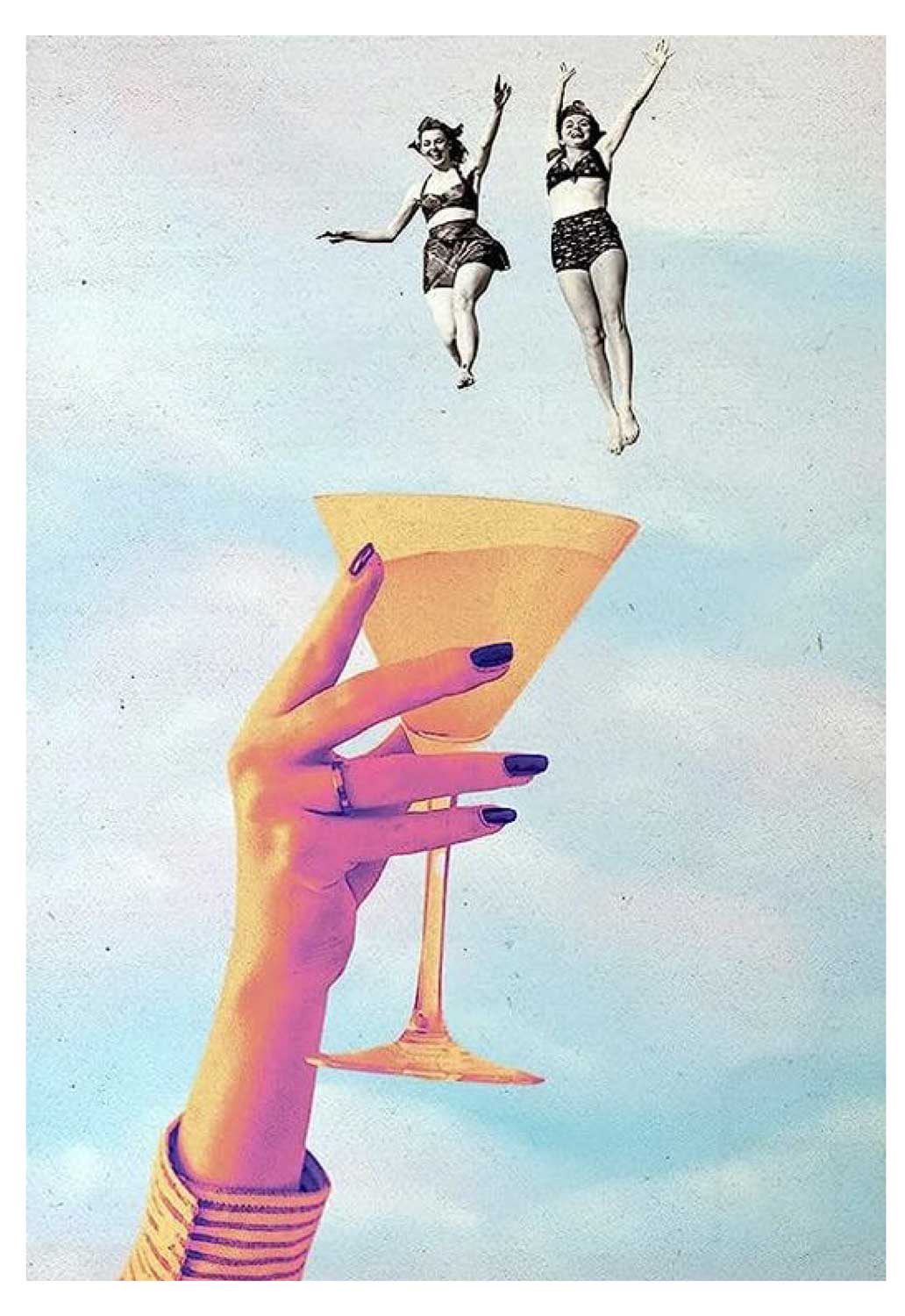 Affiche Saut de Joie dans un Cocktail Illustration - UNIVEA