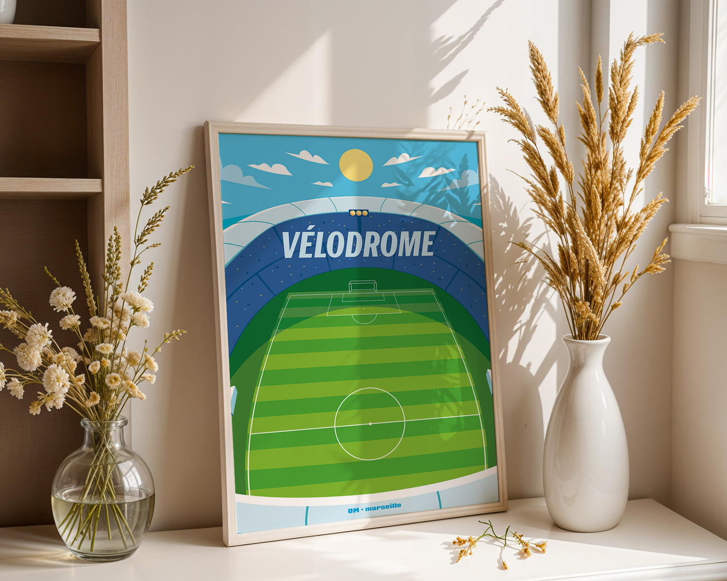 Affiche Vélodrome Marseille - Illustration Minimaliste