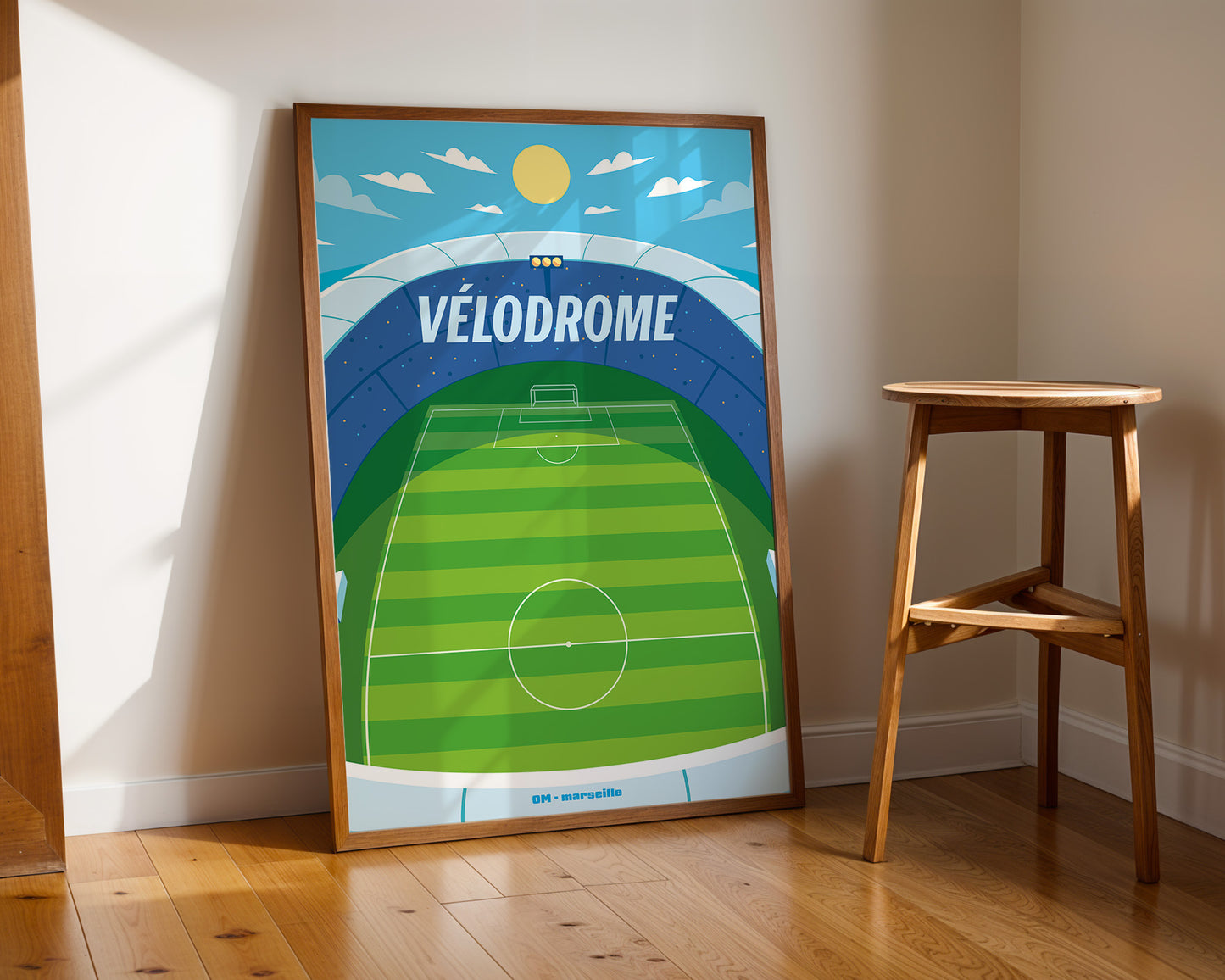 Affiche Vélodrome Marseille - Illustration Minimaliste