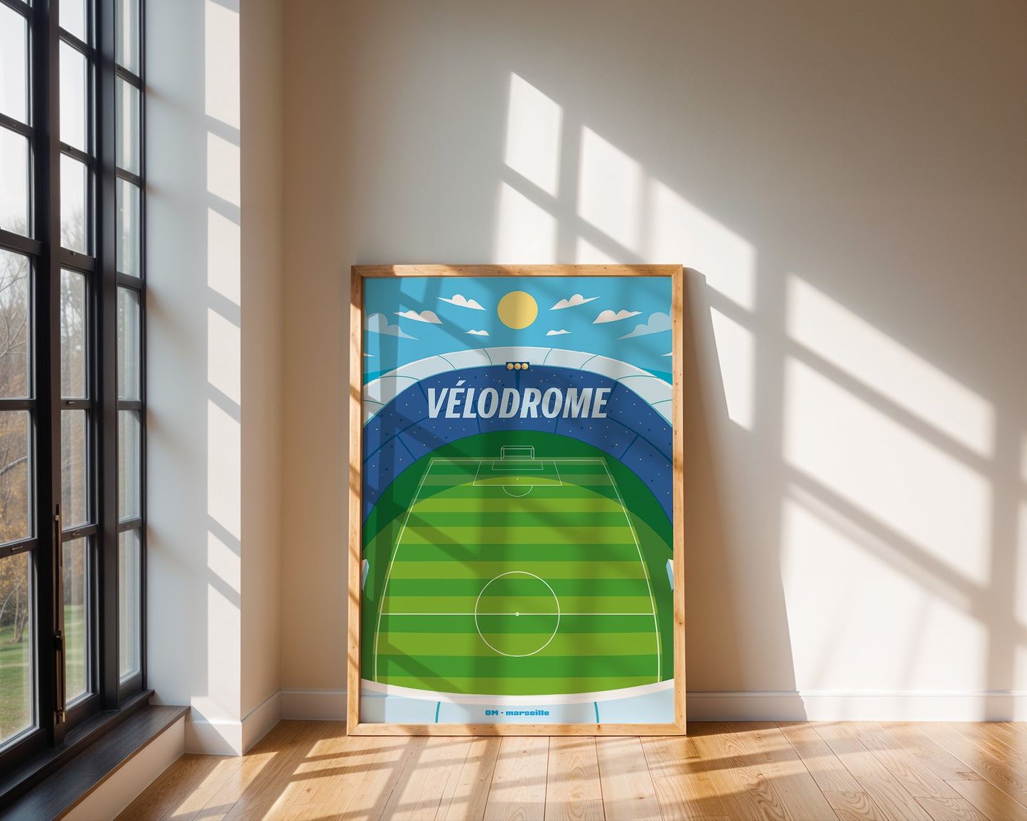 Affiche Vélodrome Marseille - Illustration Minimaliste