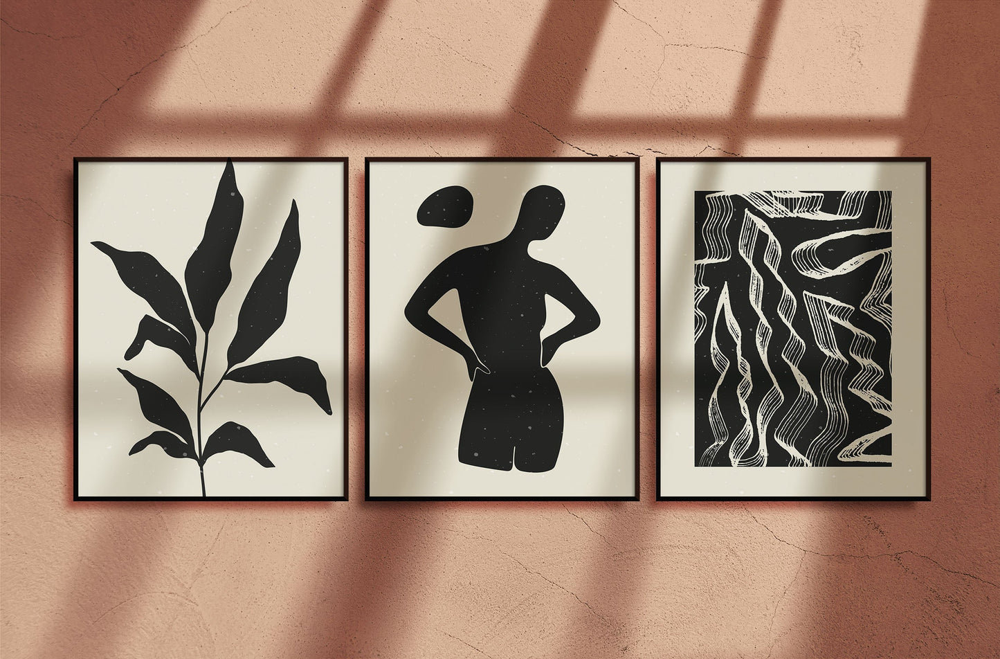 pack de 3 affiches dessin abstrait africains - UNIVEA