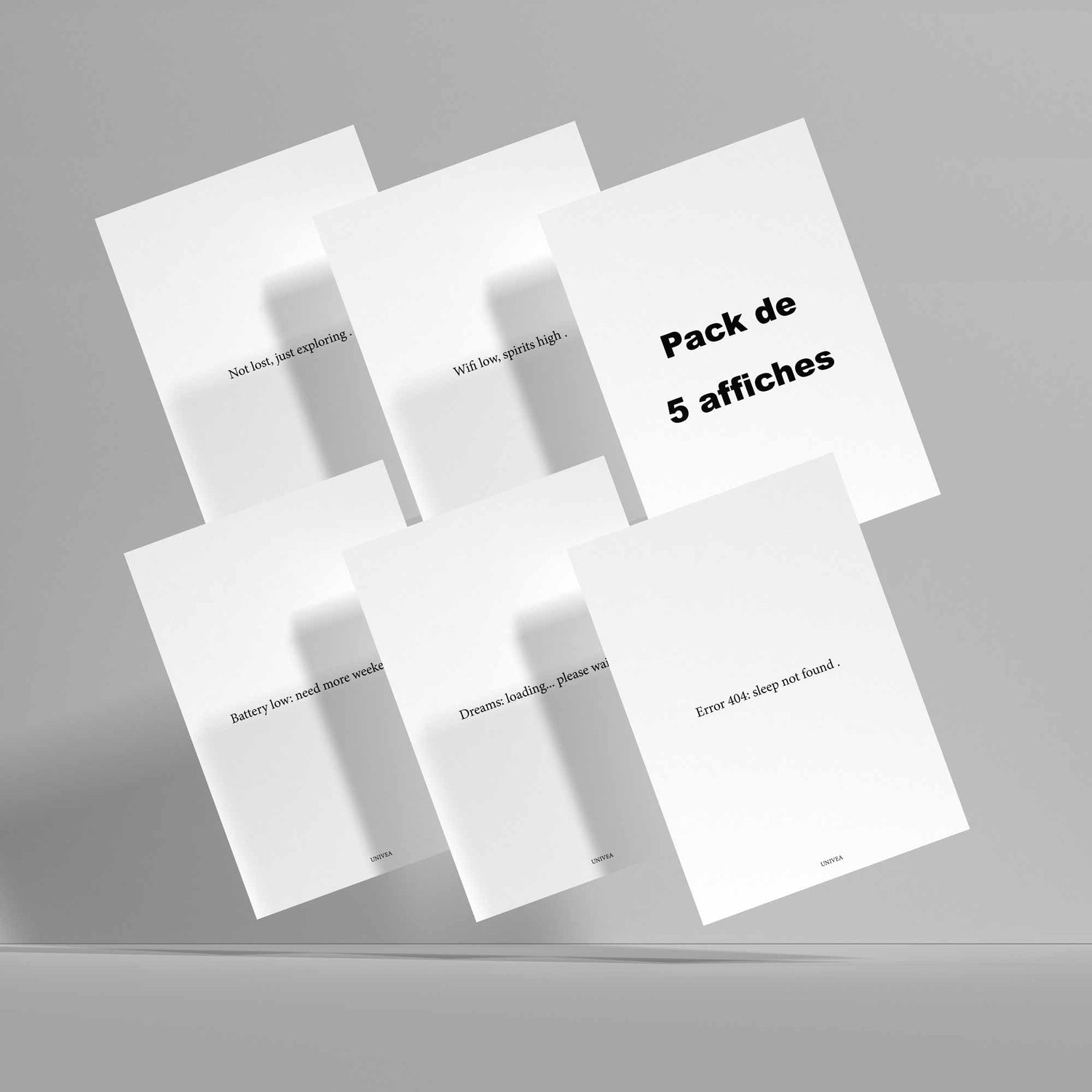 Pack 5 affiches citation Energie faible A3 - UNIVEA