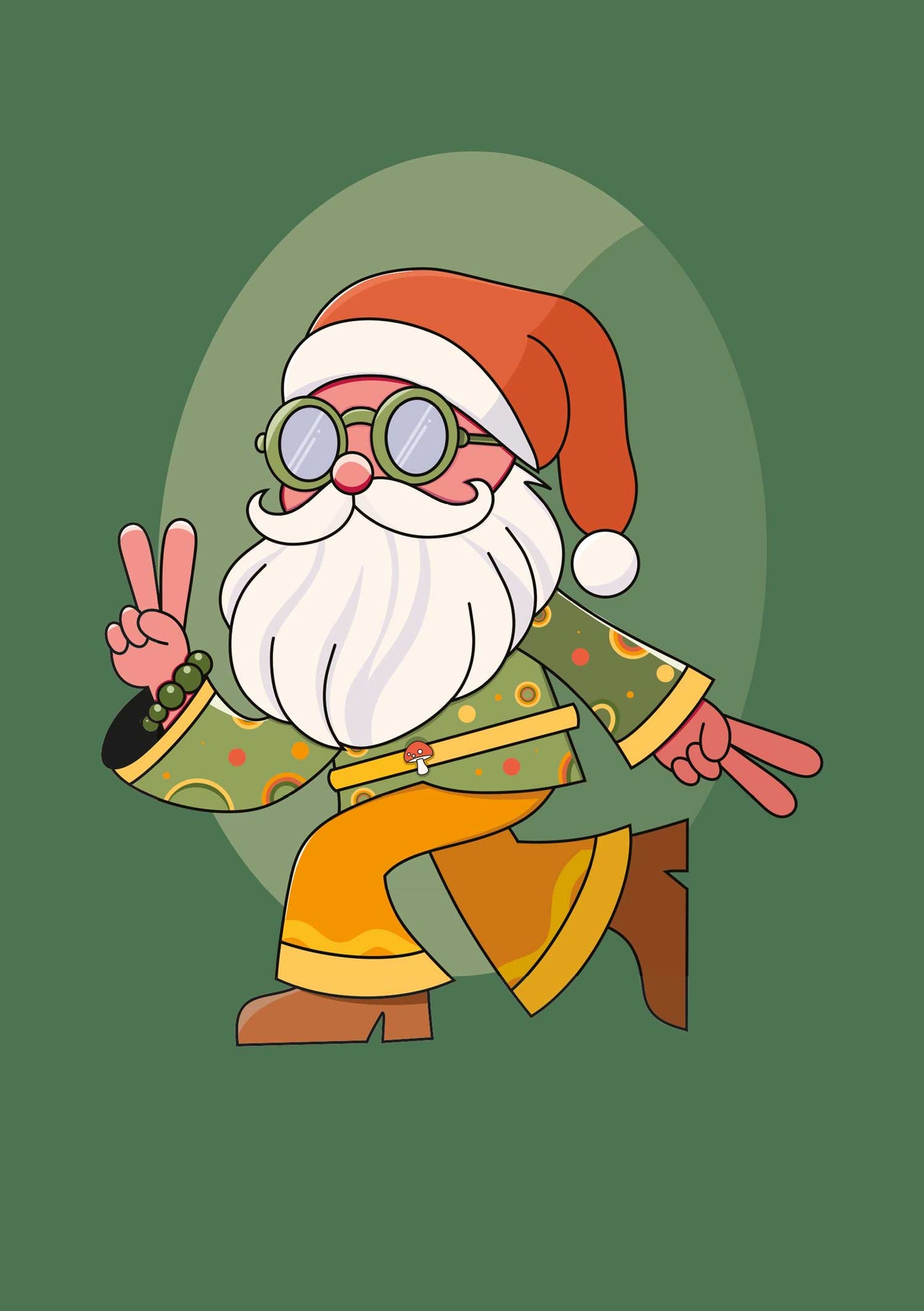 Carte de vœux “Père Noël Peace & Cool”