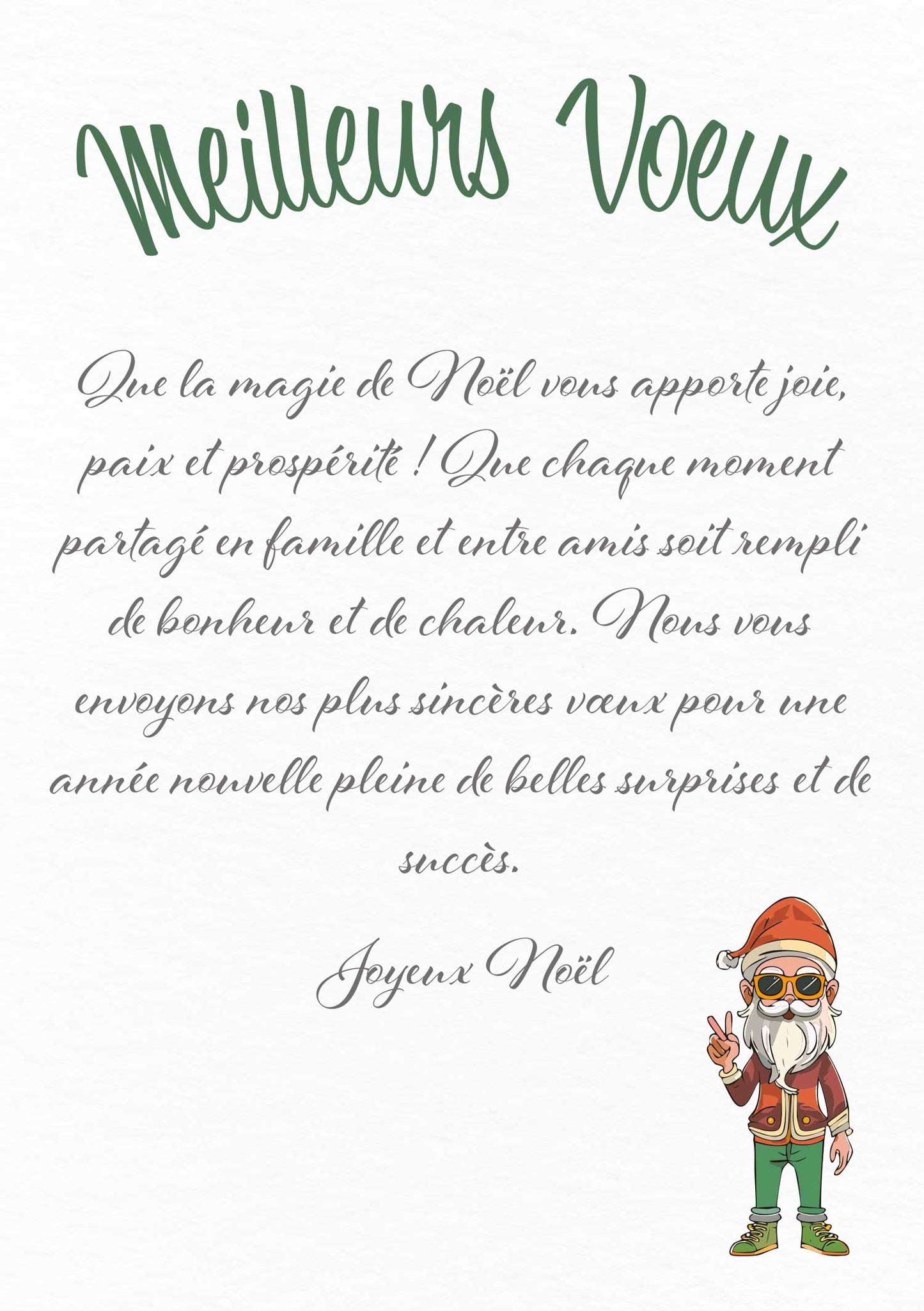 Carte de vœux “Père Noël Peace & Cool”