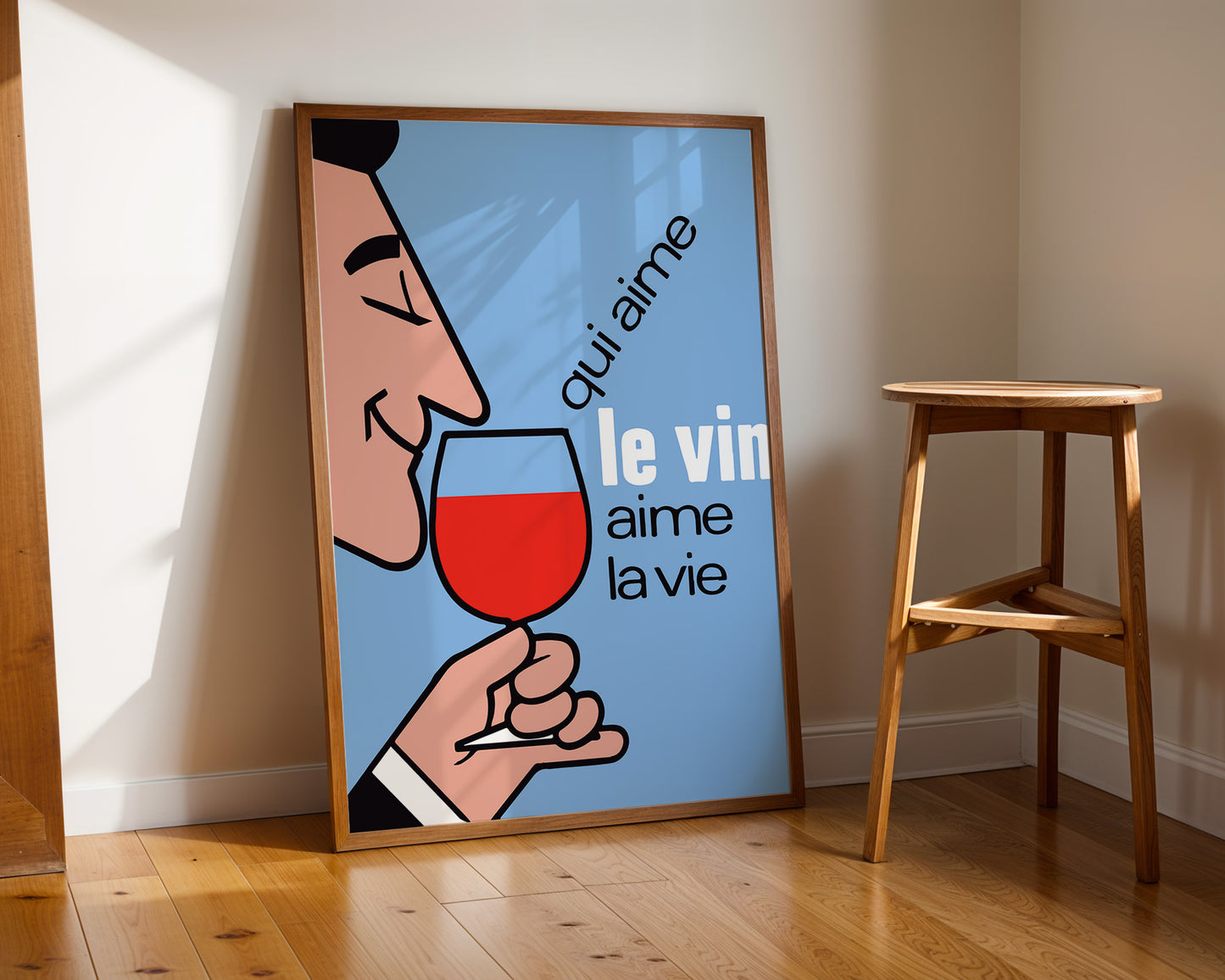 Affiche Vin - Qui Aime le Vin Aime la Vie