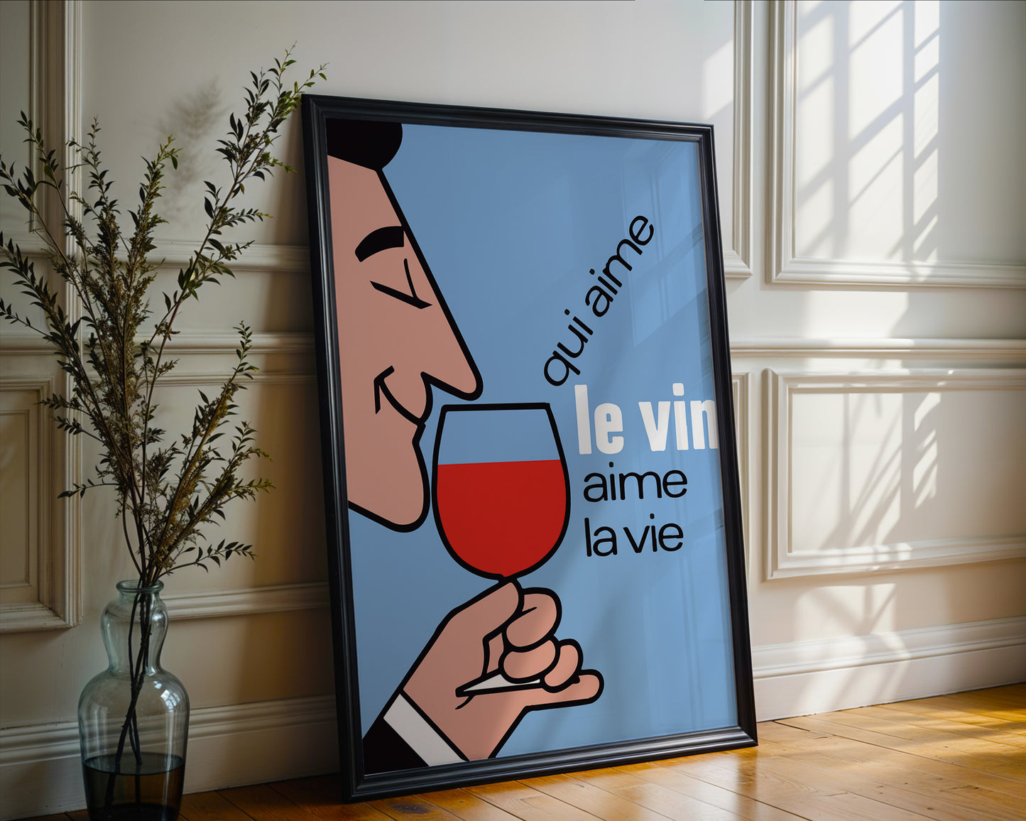 Affiche Vin - Qui Aime le Vin Aime la Vie