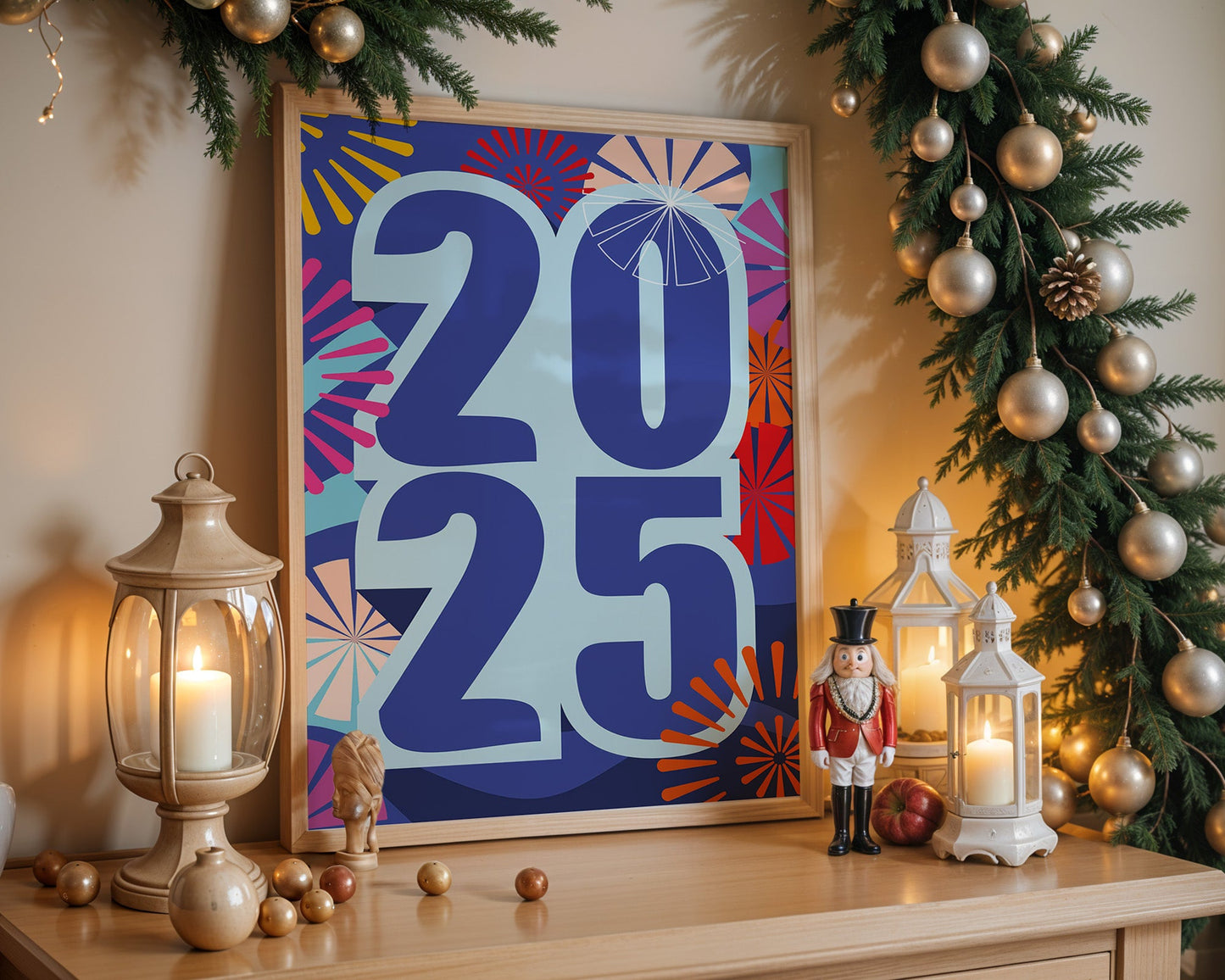 Affiche 2025 Célébrer la Nouvelle Année