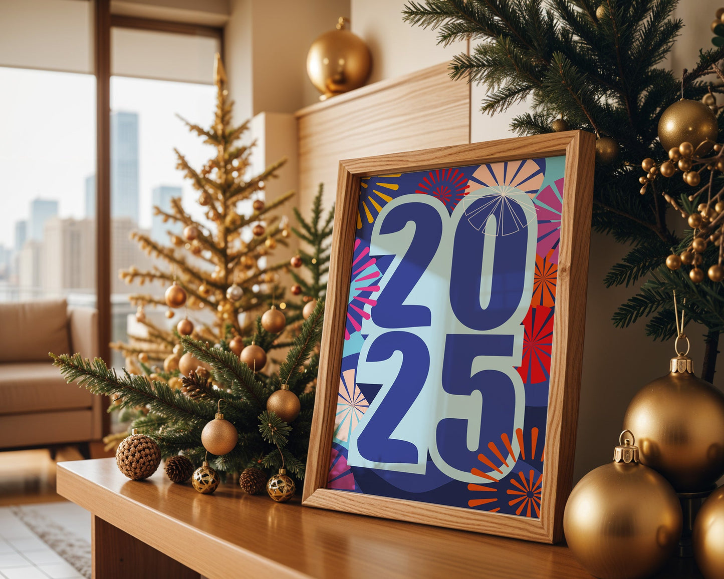 Affiche 2025 Célébrer la Nouvelle Année
