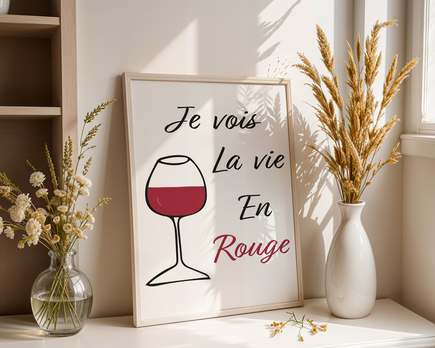 Affiche Vin - Je Vois la Vie en Rouge