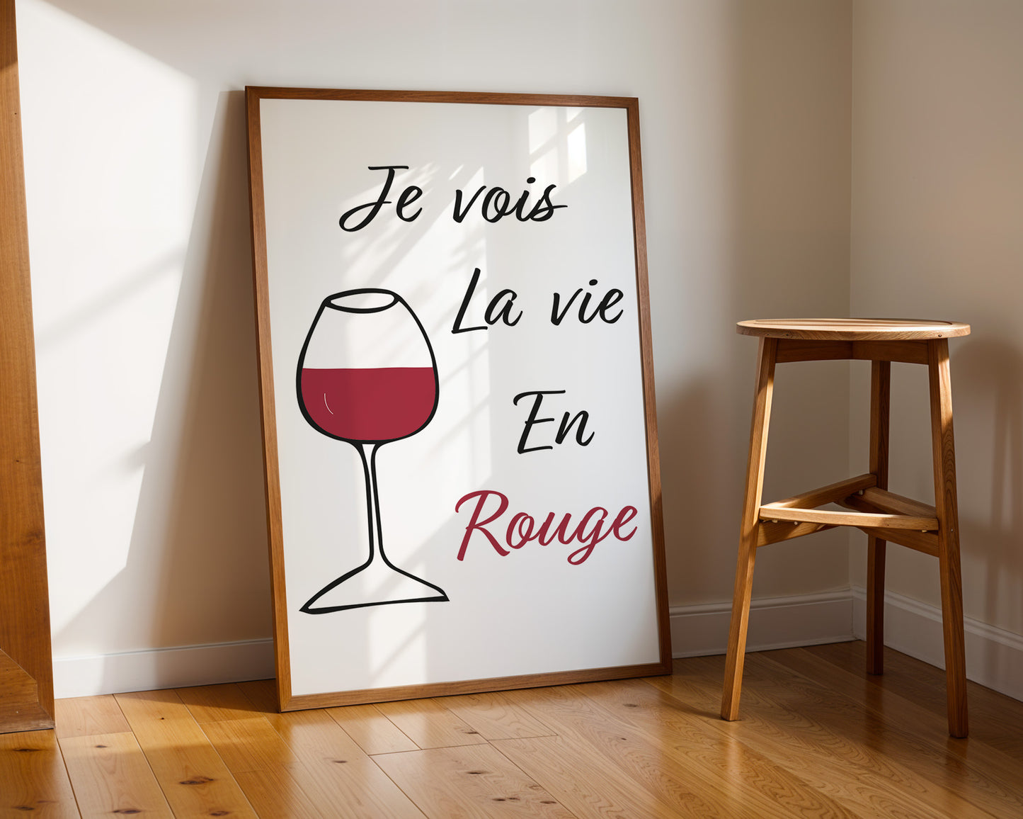 Affiche Vin - Je Vois la Vie en Rouge