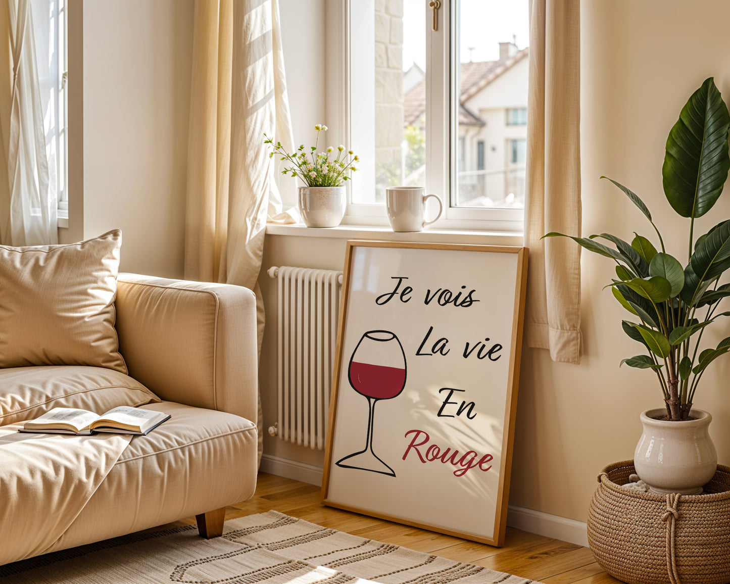 Affiche Vin - Je Vois la Vie en Rouge