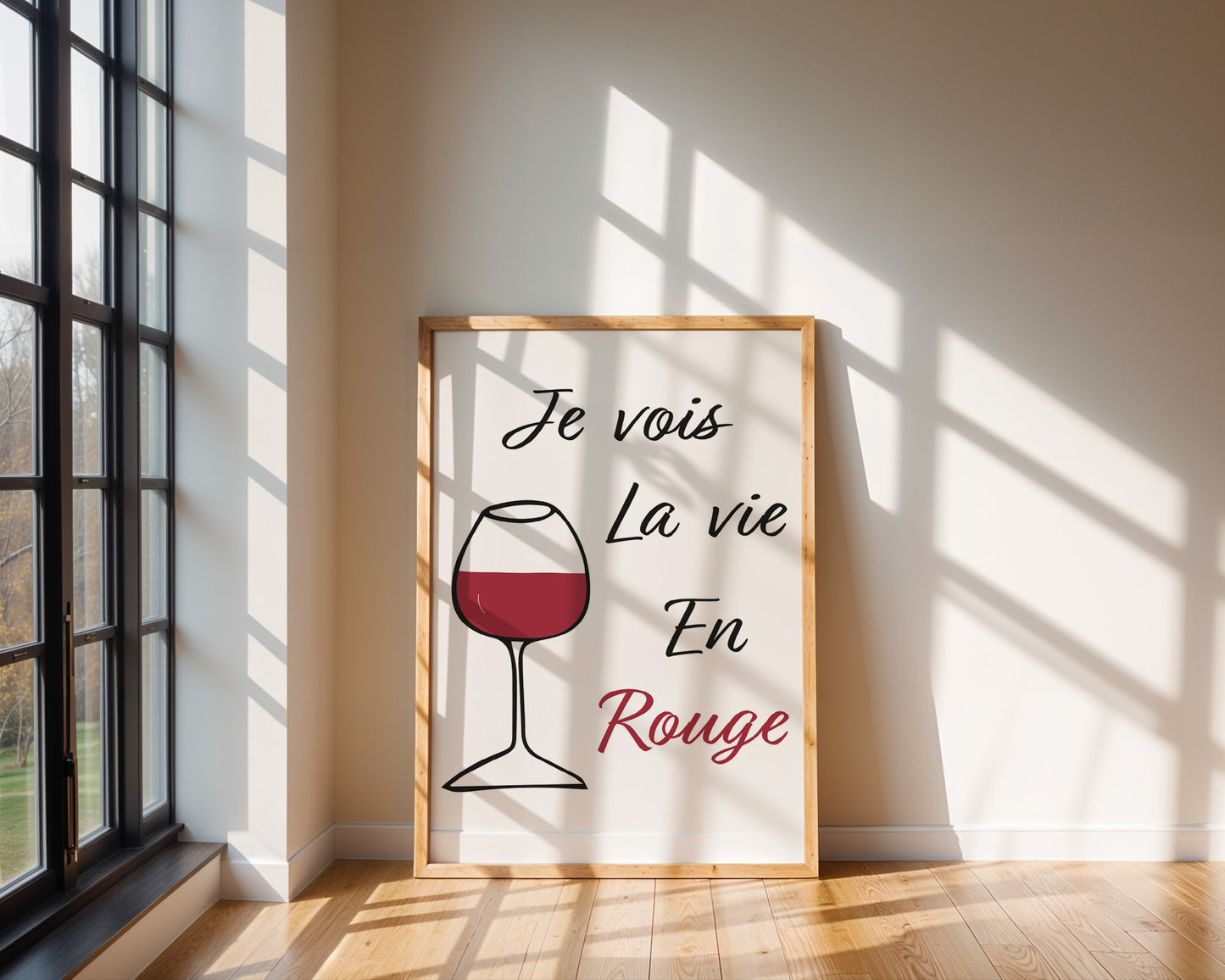 Affiche Vin - Je Vois la Vie en Rouge