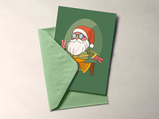 Carte de vœux “Père Noël Peace & Cool”